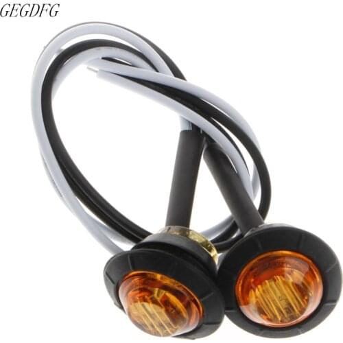 2X Mini Amber 3/4" Round Side 3 LED Marker Trailer Car Bullet Light Waterproof