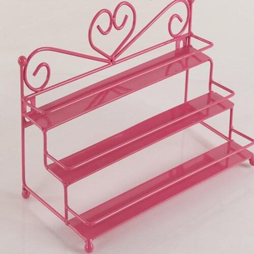 3 Layer Heart Nail Polish Shelf Cosmetic Display Stand Holder Rack Organizer