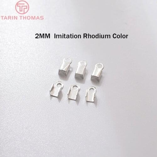 10g, 2MM 4MM Iron Crimp End Caps & Clasps Cord or Ribbon Connect Clasps Jewelry Accessories Wholesale