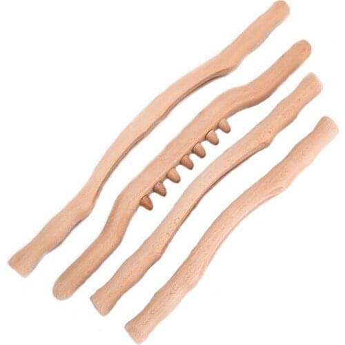 48cm Beech wood rods roll bars scraping stick full body general meridian massage stick health solid wood rib beauty salon