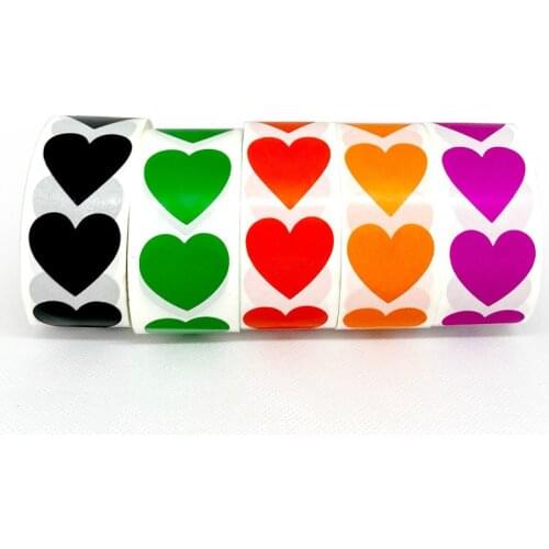 500pcs Color Love Heart Stickers Wedding Decor Part Favor Seal Label Tag Gift Box DIY Scrapbook White Gold Blue Purple