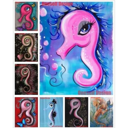 5d diamond painting full round Seahorse diy diamond embroidery sale cartoon diamond mosaic sale Seahorse picture of rhinestones