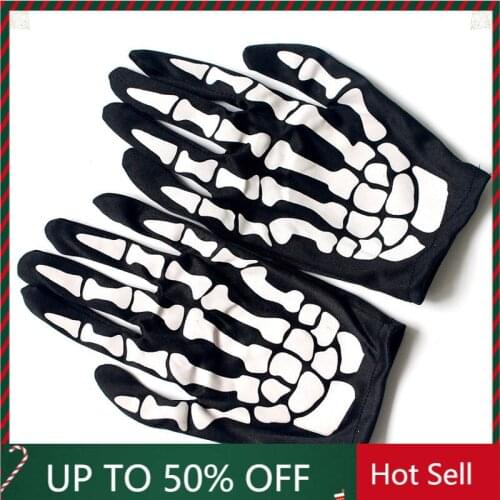Anime Short Halloween Ghost Gloves Cosplay Skeleton Performance Gloves Performance Props Genshin Impact Attack on Titan
