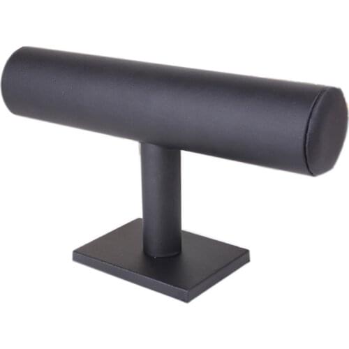 Free Shipping Brand new and high quality 1-Tier Black Leather Watch Bangle Bracelet Jewelry Display Holder Stand Rack