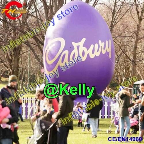 Free air shipping 2m/3m/4mH big inflatable balloons with logo printing, colorful inflatable Easter egg balloon for sale