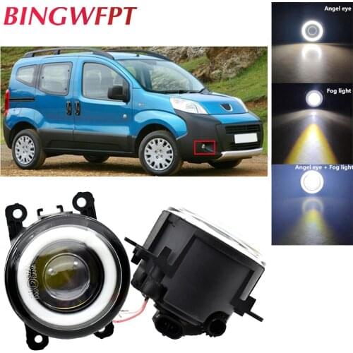 BINGWFPT For Peugeot Bipper Tepee 2008-2018 For Peugeot 301 2013-2017 Car High Quality H11 LED Fog Lamps Angel Eye light 2pcs