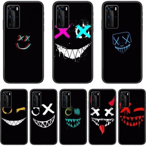 Black theme Phone Case For Huawei P 40 30 20 10 Lite Smart Z Pro Etui Coque Painting Hoesjes comic fashion