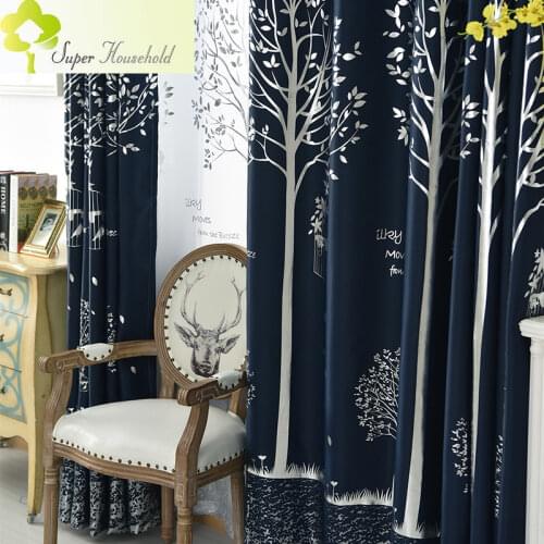 Europe Fresh Hot Silver Tree Curtains for Living Room Window Blackout Curtains for Bedroom Fabric for Curtains Kitchen Drapes