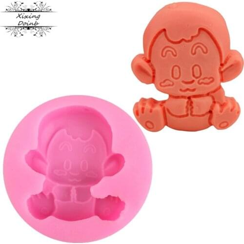DIY cartoon monkey shape food grade silica gel mold biscuit cooking model tool candy chocolate cake decoration mold