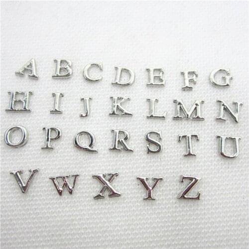 Hot Sale 130pcs/lot Alphabet A-Z Letters Floating Charms Living Glass Memory Floating Lockets Pendants Charms DIY Jewelry Charm