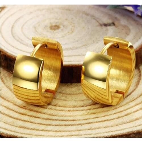 Hot Shiny Succinct Men Womens Girls Ladies High Polish Smooth Round Jewelry Earring Medical Stainless Steel Hoop Earrings gifts