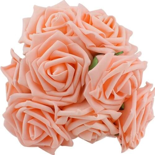 100 Pieces / lot 8CM Artificial Flowers for Wedding rose Party Bride Bouquet PE Foam fake Rose DIY Home Decor Rose Flowers