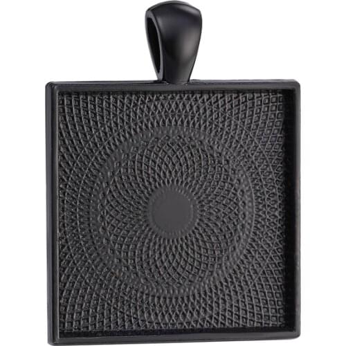 JUYA Jewelry Making Charms 10pcs/lot 25mm Square Cabochons Bases Settings Zinc Alloy Pendant Bezel Trays Cabochon DIY Necklace