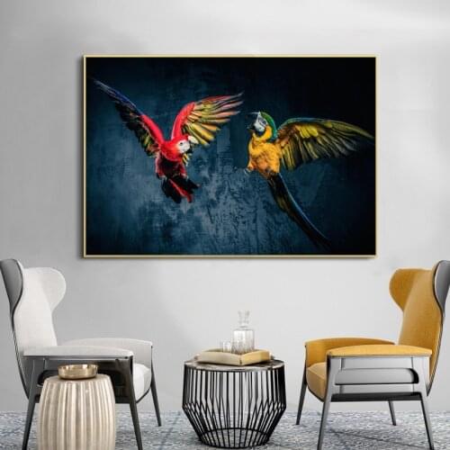 Beautiful Parrots Canvas Paintings Colourful Animal Posters and Prints Cuadros Wall Art Pictures for Living Room Home Decoration