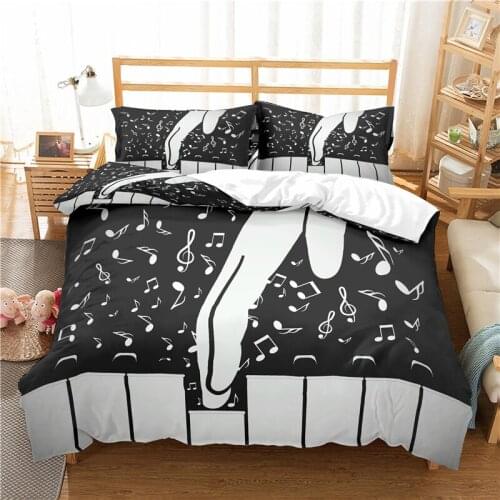 Home Textile Luxury 3D Musical Note Print 2/3Pcs Bedding Sets Comfortable Duvet Cover PillowCase Queen and King EU/US/AU Size
