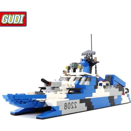 Military Series Fighter Boats Blocks 578pcs Bricks Educational Assemble Building Block Toys For Children 8024