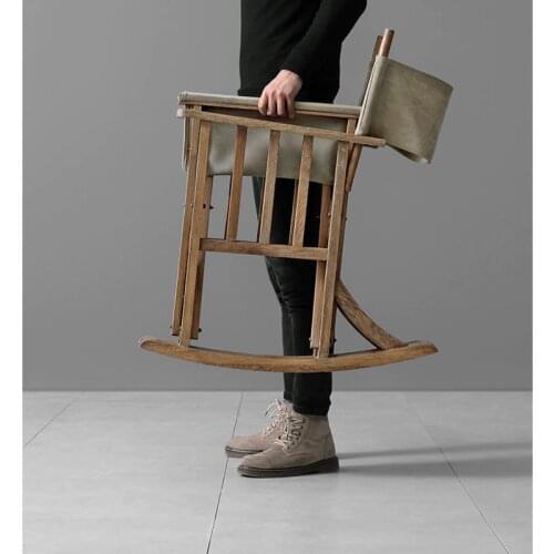 Nordic retro personalized rocking chair American country old home balcony fishing leisure director folding chair
