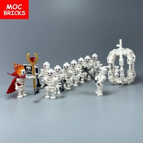 MOC Bricks DIY White skeleton Cage action figure Educational Building Blocks Toy kids best gifts