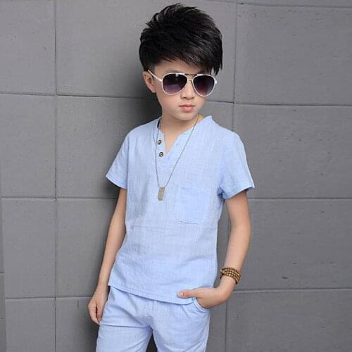 Hot Sale Summer Clothing Sets Casual 2020 New Kids Pants + Top T-Shirt Suit Boys 3 Colors Kids Clothes Children Boys Tracksuit
