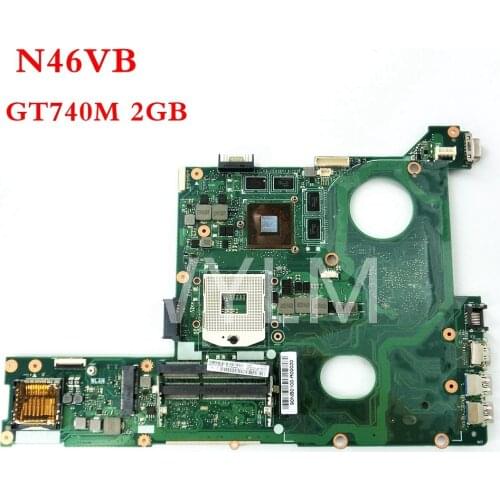N46VB GT740M 2GB mainboard For ASUS N46V N46VM N46VZ N46VB N46VJ laptop motherboard 60NB0100-MB2(020) 100% Tested free shopping