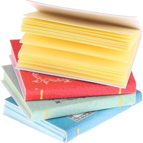 4Pcs 1/12 Miniature Scene Model Dollhouse Accessories Mini Book Paper Notebook Children Toys Birthday Gifts Accessories for Doll