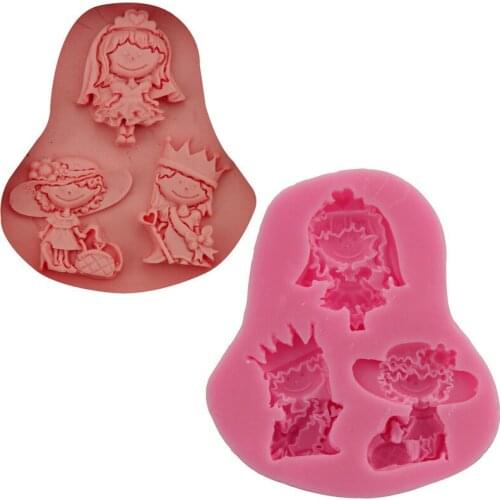 Cartoon Princess silicone baking mold chocolate candy cake mold DIY soap mold decoration