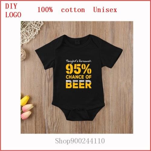 Newborn Infant Baby Boys Girls Bodysuit ClothesBEER FORECAST 95% chance of beer Funny Casual Short Sleeve bodysuits baby Rompers
