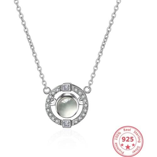 S925 Sterling Silver Smart Projection Necklace 100 Languages I Love You Silver Necklace
