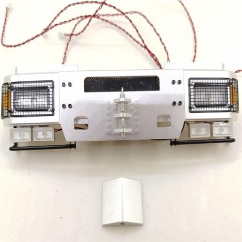 Front Bumper Anti-collision Protective Guard with LED Light for 1/14 JX Model Man F2000 RC Truck Parts