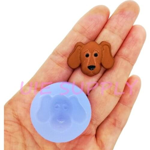DYL912U 26.9mm x 19.8mm Cute Dog Head Silicone Mold Fondant Cake Decoration Candy Resin Clay Art Earrings Necklace Pendant DIY