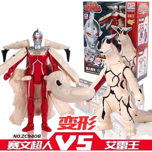 Ultraman and Zetton Seven and Eleking Ace and King Crab Zoffy and Tyrant Taro and Belokuron Transformed toy Action Figures Model