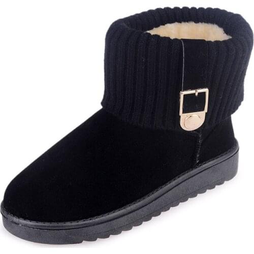 Women Winter Snow Boots Ladies Warm Fur Suede Wedge Ankle Boot Female Fashion Casual Shoes Comfort Snow Boots O4-87