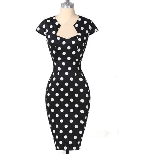 Grace Karin Women Dress Summer Polka Dot Vintage Dresses Robe Rockabilly Clothes Bodycon Pencil Wiggle Sexy Party Office Dress