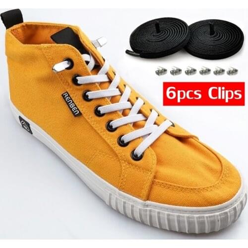 1Pair No tie Shoelaces Flat Elastic Shoe Laces For Kids and Adult Sneakers Shoelace Quick Lazy Laces Shoe strings 15 colors