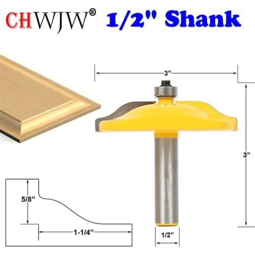 1pc 1/2" Shank Raised Panel Router Bit - Ogee Door -3" Diameter door knife Woodworking cutter Tenon Cutter for Woodworking Tools