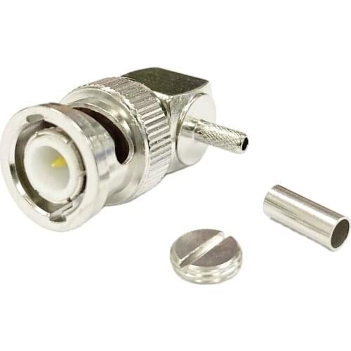 1pc RF BNC Crimp Connector Male plug Right Angle For RG316 RG174 LMR100 Wholesale