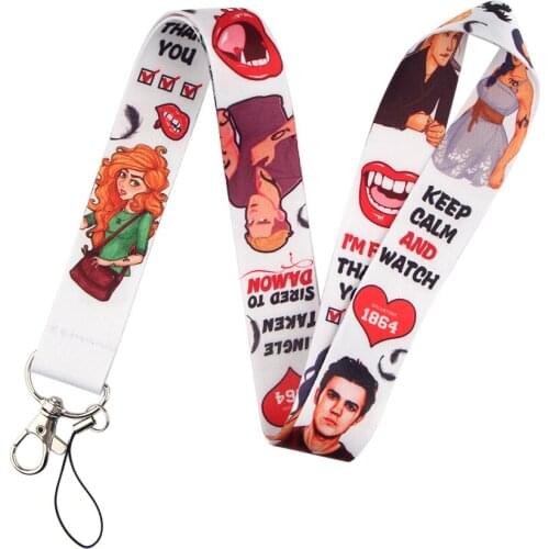30pcs The Vampire Neck keychain necklace webbings ribbons Anime Cartoon Neck Strap Lanyard ID badge holder Keychain Lanyards