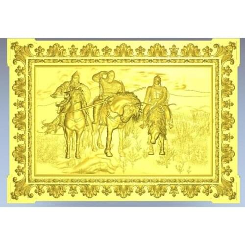 3d model relief for cnc in STL file format panno_three_heroes