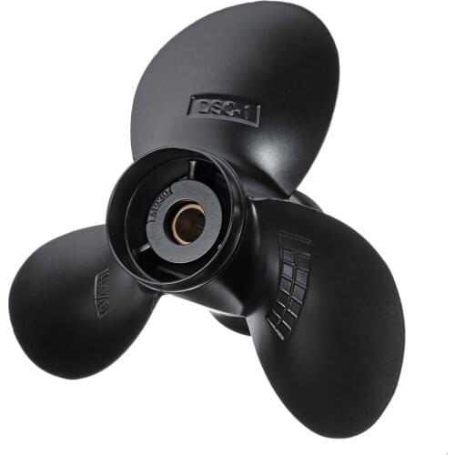58100-93743-019 Aluminum Boat Outboard Propeller for Suzuki 9.9-15Hp 9 1/4 X 11 Aluminium Alloy Black 3 Blades 10 Spline Tooth