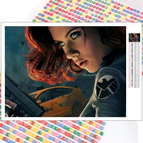 Diamond Painting Marvel Black Widow Characters 5D DIY Art Beauty Portrait Mosaic Hobby Full Square Round Drill Home Mural Decor