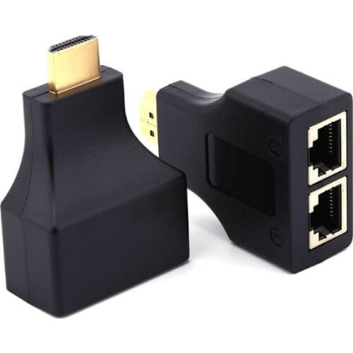 Over RJ45 CAT5e CAT6 UTP LAN Ethernet HDMI-compatible Extender Repeater 1080P FHD 3D 100ft(30M) Extension Cord for PS3 DVD HDTV