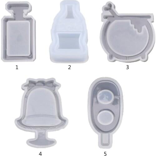 DIY Crystal Epoxy Resin Quicksand Mold Milk Tea Coke Perfume Bottle Silicone Mould Handmade Crafts Jewelry Making Tool