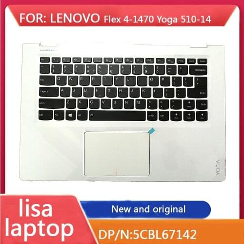 For Lenovo Flex 4-1470 YOGA 510-14 Palm Pad Keyboard Touchpad US Backlight White New 5CBL67142