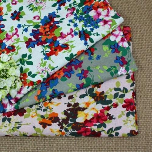 Cotton/linen ethnic style white gray pink azalea flowers fabrics for DIY APPAREL dress cushion sofa handwork decoration textile
