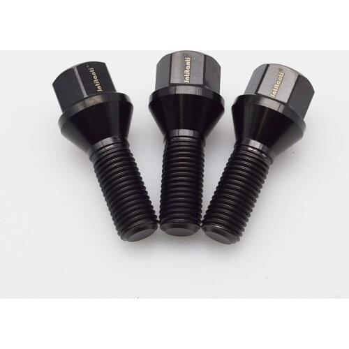Titanium alloy cone seat M12*1.5*28 black bolt for bmw