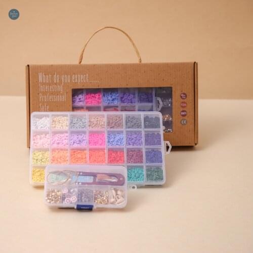 1 Set Soft Pottery Beads Kit Hamdmade Colorful Boho Jewelry Soft Pottery Retro Beads Bracelet Summer Beach Jewelry Making Set