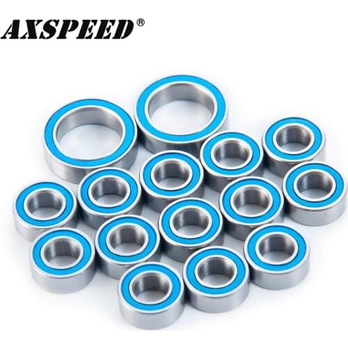 AXSPEED 15PCS Rubber Sealed Bearing Kit for ECX 1/10 2wd Amp MT, Amp DB, Ruckus, Circuit & Torment Steel Ball Bearing Parts