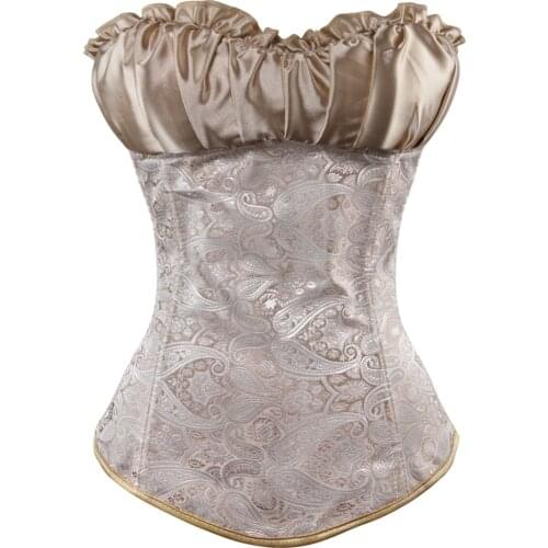 Corsets and bustiers for women Jacquard floral corset with straps sexy plus size costumes corselet top women outwear bustier