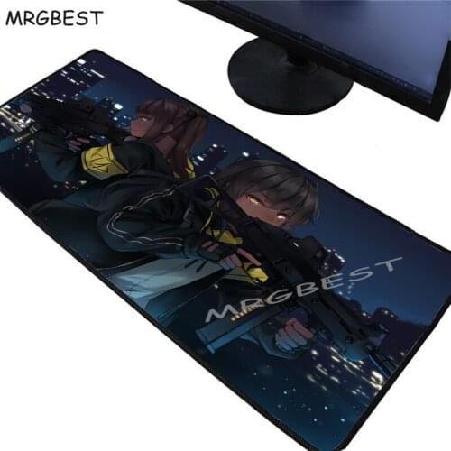 MRGBEST Hot Anime Custom HD Large Gaming Mouse Pad Black Lockedge Girls Frontline Computer Table Mat Speed Rubber Non-slip Xxl L