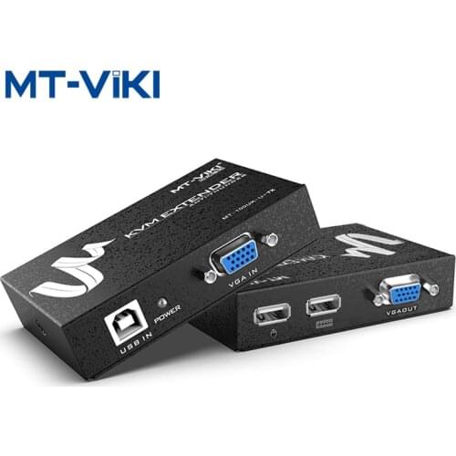MT-VIKI 100M KVM Extension Amplifier Keyboard Mouse Video Repeater Adapter VGA USB Extender via UTP CAT5e/CAT6 RJ45 LAN Cable
